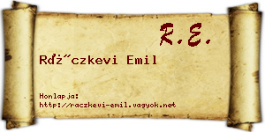 Ráczkevi Emil névjegykártya