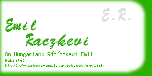 emil raczkevi business card